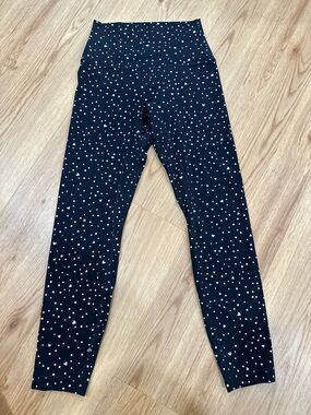 NWOT Lululemon No Line High Rise Black White Heart Scatter Dot Leggings Size 4